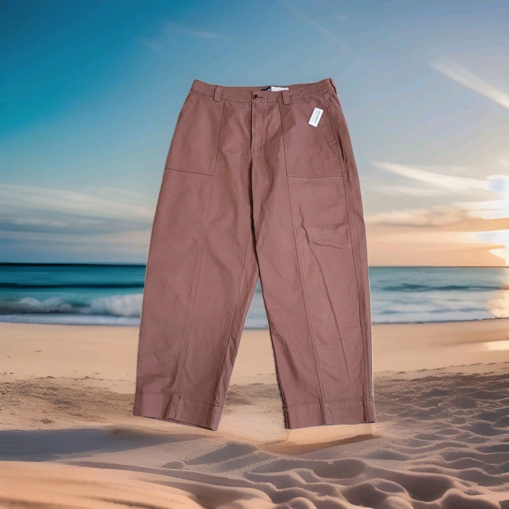 👖NWT Old Navy Pants Womens 16T High-Rise Barrel Leg Taupe Cropped Baggy Grunge